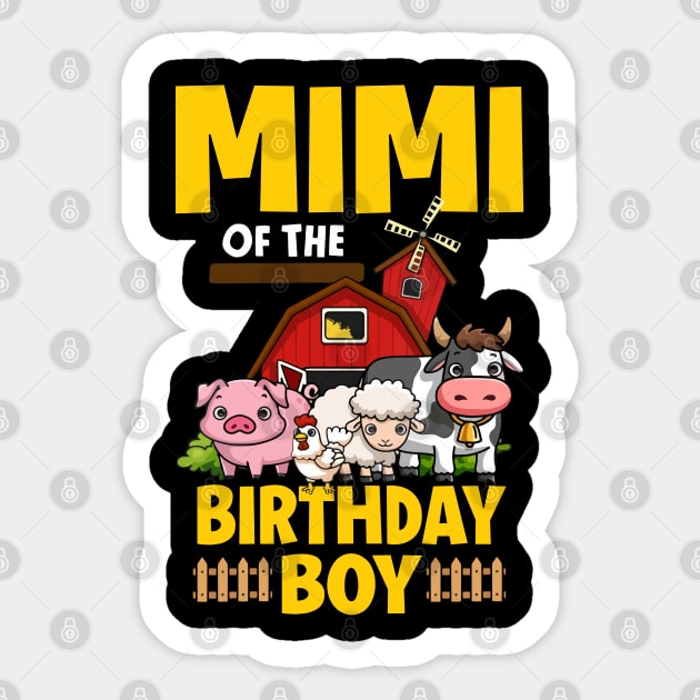 Mimi Of Birthday Boy Farm Animals Birthday Party Sticker by Hesti Design